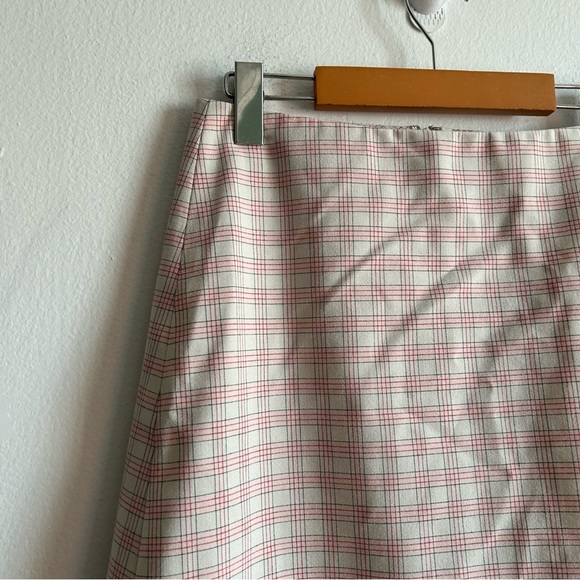 Aritzia Wilfred Classic Blush Pink Plaid Mini Skirt - Picture 3 of 9